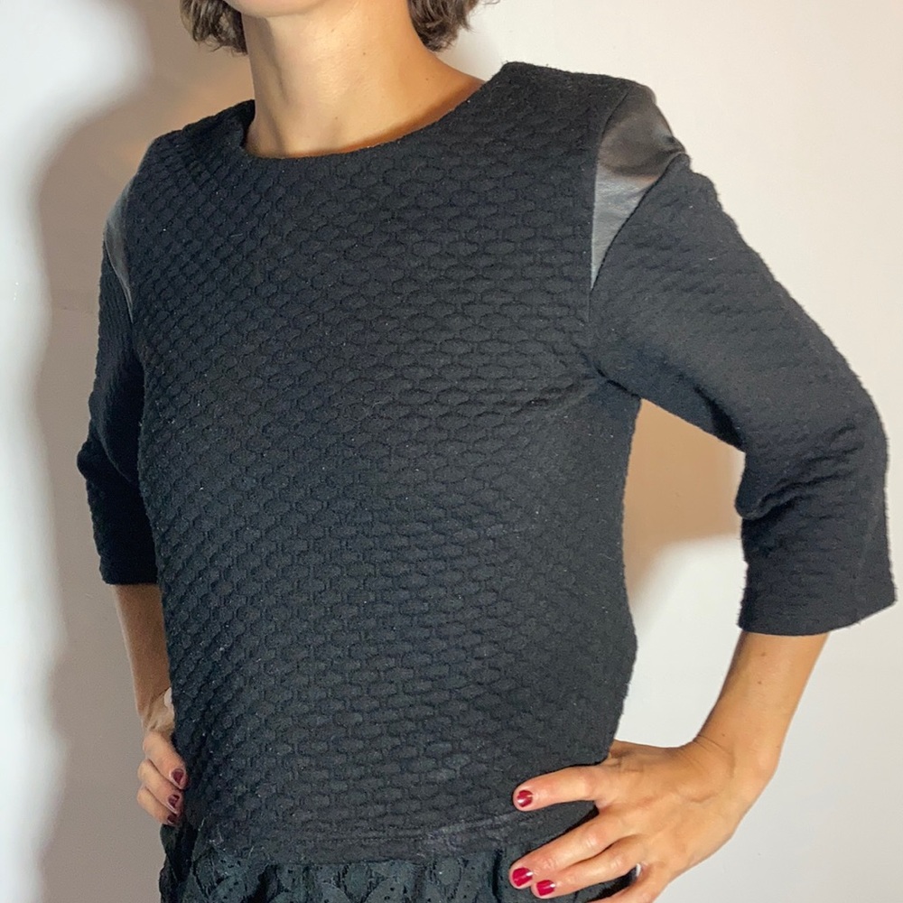 Cropped black sweater